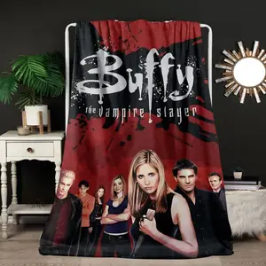 Buffy the Vampire Slayer Flannel Blanket - Soft, Cozy, and Durable Polyester Throw with Vibrant Character Artwork, Perfect for Sofa, Office, Bed, Camping, and Travel - All-Season Gift Idea, Camping Essentials | Themed Decor | Soft Texture, Buffy