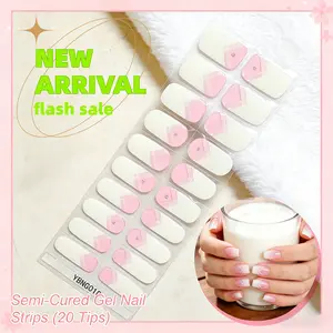 20 PSC Gel Nail Full Wraps | French Tip Nails | Gradient Nails | Nude Nails | French Manicure Design Long-Lasting Self-AdhesiveShort Full Nail Stickers forWomen And Girls Easy to Apply Remove