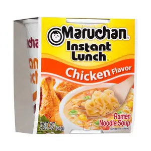 Maruchan Instant Lunch Ramen Noodle Soup – Chicken Flavor Food 12-Pack Cups (2.25 oz Each) – Quick & Easy Meal