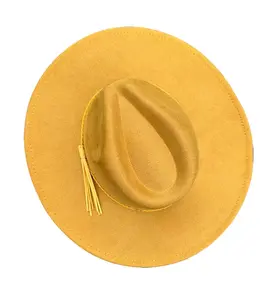 Te」「」「」Teardrop Brimmed Wide Brim Fedora Hat, 1-Size Adjustable Casual Hat with Blank Suede Material, Polyester Construction, Spot Clean Compatible