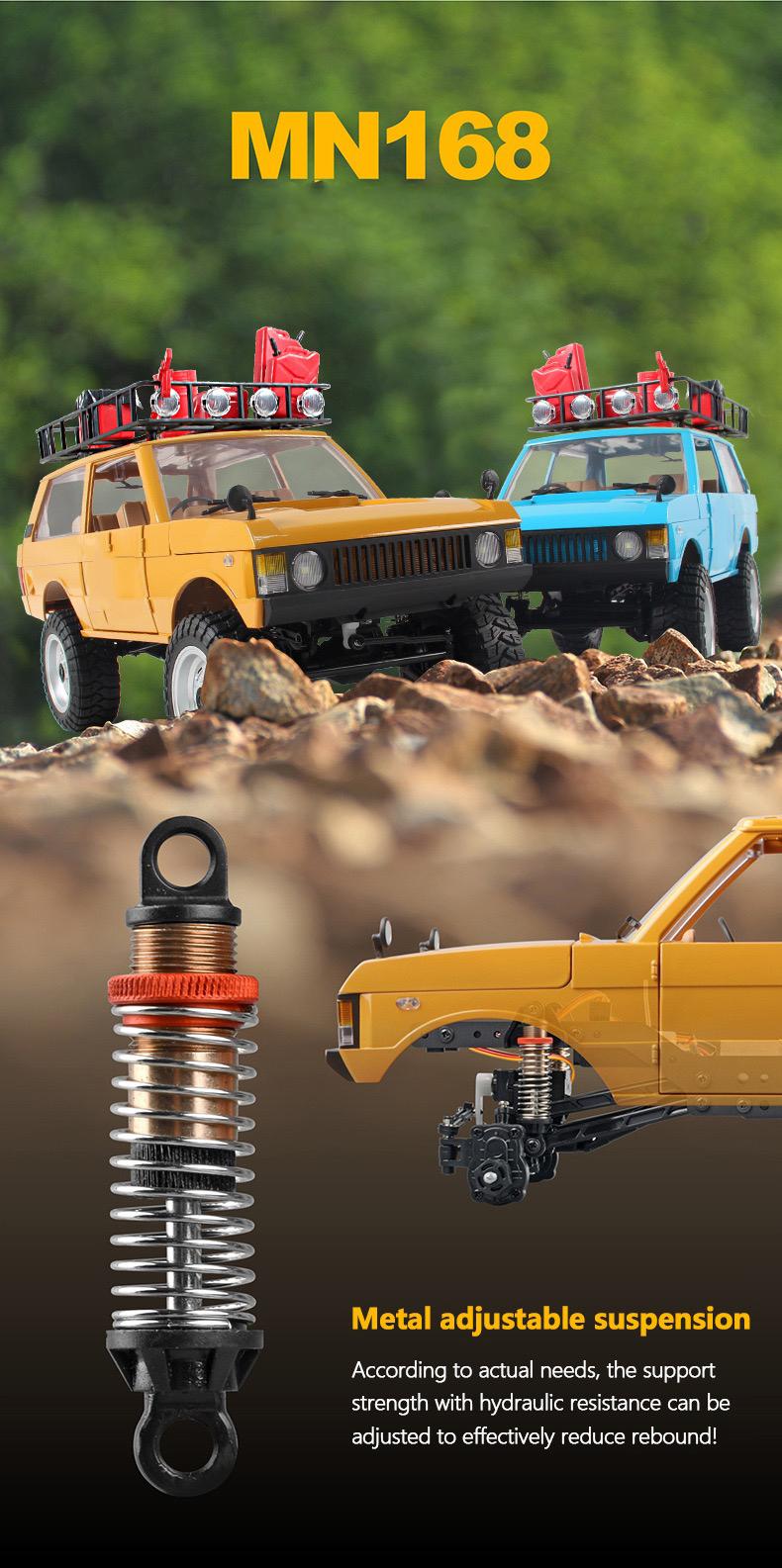 1/12 4WD Off-Road RC Crawler, MN-168 2.4GHz Remote Control Rock Crawler, Ready to Run RC Vehicle Toy for Kids