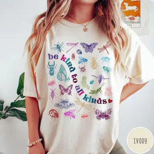 Be Kind to All Kinds Shirt, Butterfly Moths Bugs and Insects Tshirt