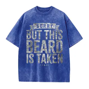 Men's Funny "Sorry, This Beard Has Been Taken" T-Shirt - Oversized Beard Print Gift for Bearded Guys, Loose Fit Plus Size Tee with Humorous Message