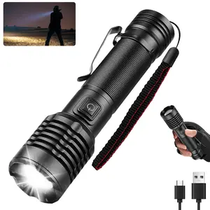 1PC LED Flashlight with Clip,Powerful Flashlight High Lumens, 5 Lighting Modes, Zoomable, Waterproof, Lightweight Flashlights for Emergencies,Camping, Hiking, Dog Walking
