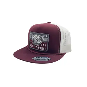 Lazy J Hat - Maroon/White Red Rock