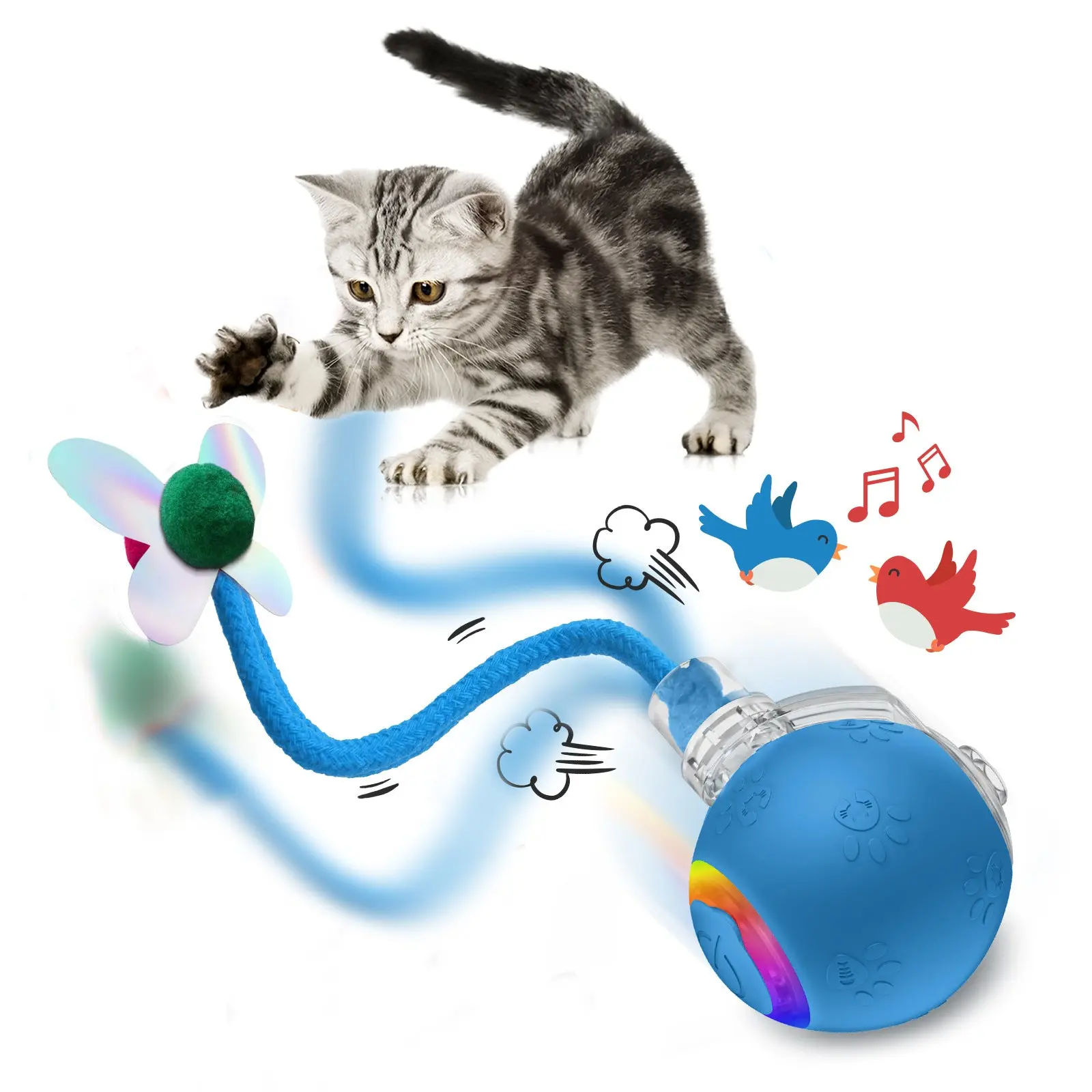 🐱Smart Rolling Ball Toy for Cats – USB Rechargeable