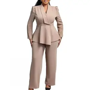 2 Piece Women Sets Plus Size  New Arrival Matching Two Pieces Sets Blazer Coat Top Pants Suits Outfits Clothing