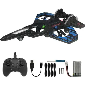 Remote Control Jet Plane with Lights, 360° Roll, Indoor Outdoor RC Airplane Toy for Kids, Rechargeable Electric Aircraft Durable Neon