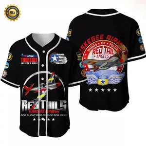 Tuskegee Airmen Red Tails Baseball Jersey   Wings of Pride and Triumph Design