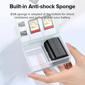 LLANO LP-E6 camera and memory card case-storage box is made of heavy-duty shatterproof PP rigid foam, which can accommodate 2 Canon DSLR and 2 SD/TF cards (compatible with Canon R6/R5/70D/60D/7D/5D Mark II /III/IV) Camera Accessories