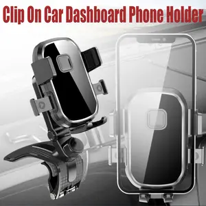 Clip On Car Dashboard Phone Holder For Car, 360° Rotation Adjustable Car Dashboard Cell Phone Stand Bracket Mount, Universal For All 4"-7" Phone iPhone 16 15 14 13 12 11 Pro Max Plus, for Samsung Galaxy S24 S23 S22 S21 S20 S10+ S9+ Note 9
