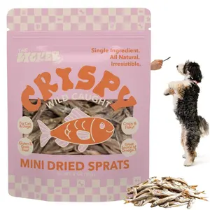 THE LICKER STORE Gluten and Grain-Free Omega-3 Single Ingredient Crunchy Dried Baltic Sprats for Dogs and Cats
