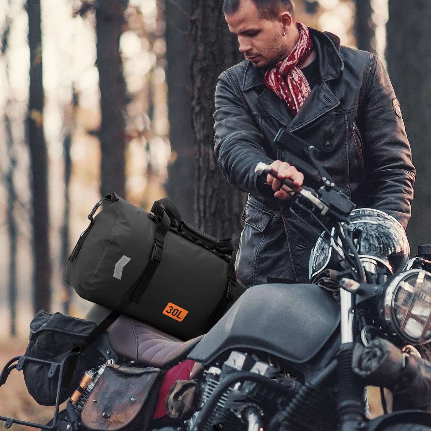 Waterproof Motorcycle Bag for Men & Women,30L | Tail Bag Side Bag Saddle Bags Motorcycle Luggage Bag with Tool Kit Storage
