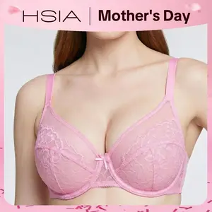 HSIA Enchante Floral Lace Unlined Comfort Non-padded Full Coverage Plus Size Underwire Bra Adjustable Straps The Adapter Cup Anti-Cookie-Cutter Bra