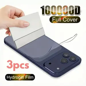 3 pack Back Hydrogel Film Protective Screen Protector for iPhone 17 Air/17/16/15/14/13/12/11/Pro Max/Pro/Plus/Mini/16e/XR/X/XS/XS MAX,Full Coverage,Anti-Scratch,Anti-Fingerprint,Seamless Fit,Smooth Touch,Easy to Install