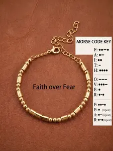 Inspirational Morse Code Bracelet Non-Tarnish Stainless Steel Gift for Her