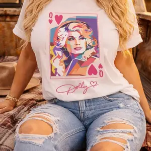 Dolly Parton Queen of Hearts T-Shirt | Vintage Country Music Tee, Graphic Tees, Unisex Y2K Cotton Tee, Streetwear 1NB