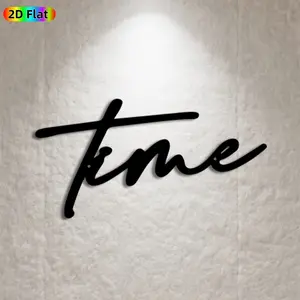 1pc Calligraphic Time Metal Wall Art, Artistic Time Statue Mural, Ideal Gift for New Year, Christmas, Time Theme Enthusiasts, Rust-Resistant Metal Wall Decor Wall Sculptures, Perfect for Indoor Wall & Outdoor Fence Time Art Enthusiasts