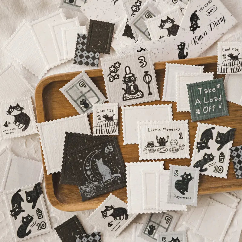 Retro Embossed Stamps Handbook - 6 Styles, 120 Stamps, Sticker Sheets, Office Stickers, DIY Decorative Material for Craft Landscaping