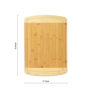 Bamboo Cutting Board, 12.4 x 17.7in, 100% Natural Bamboo