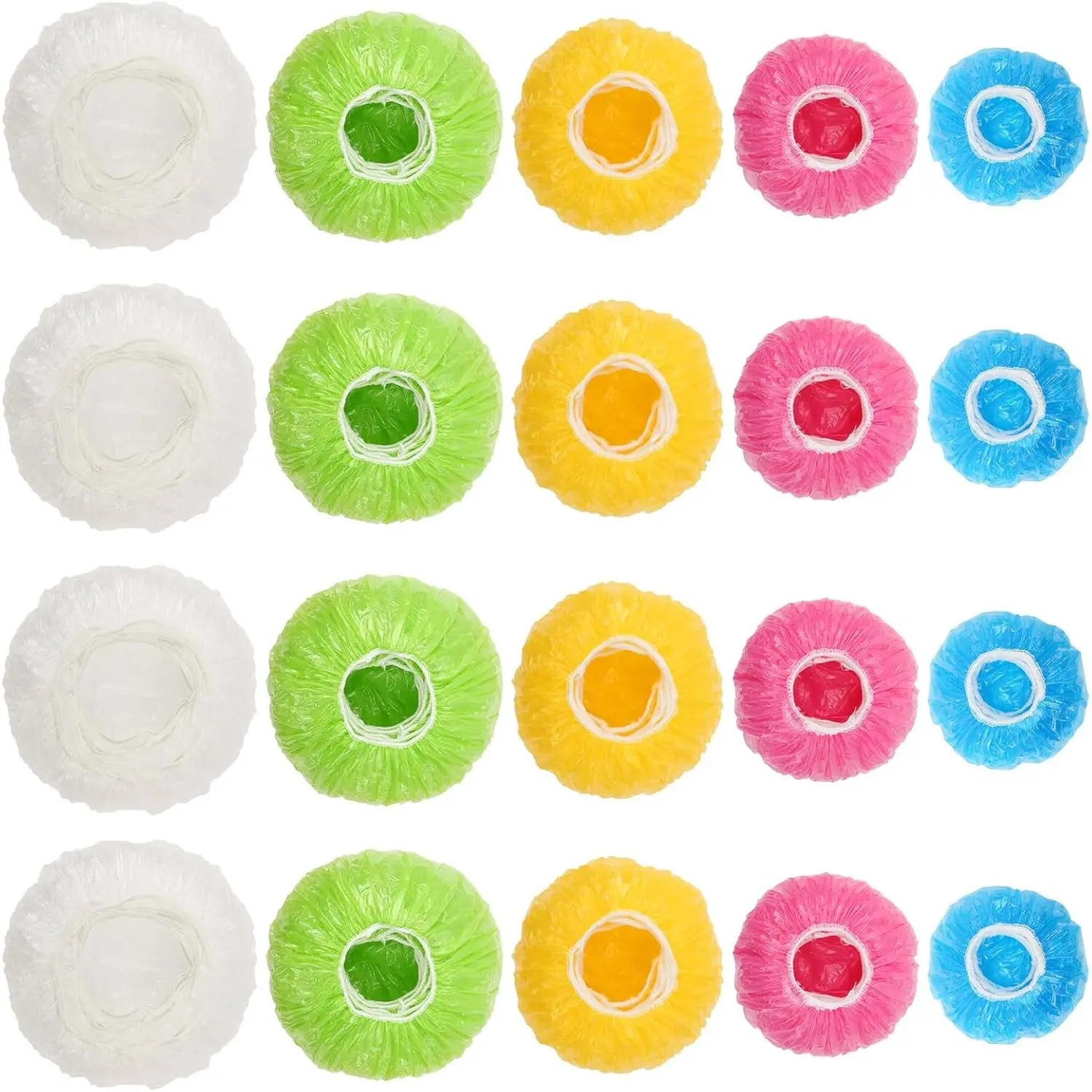 90 Pieces Bowl Covers Reusable Plastic Bowl Cover Elastic Fresh Keeping Bags Wrap Reusable Plastic Stretch Elastic Food Storage Covers Sourdough Baking Bread Proofing Rising - 4/6/8/10/12 Inch