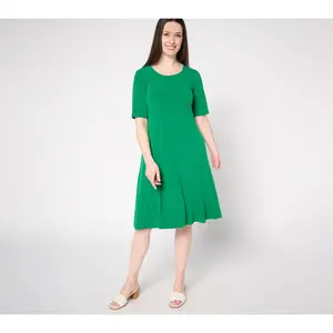 Susan Graver Petite Liquid Knit Fit & Flare Dress