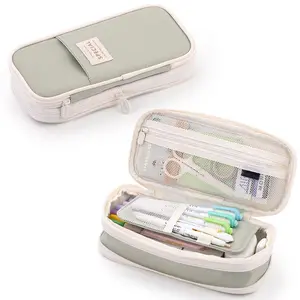 2025 Large Capacity Pencil Case Pouch Cute Aesthetic Big Capacity Zipper Pencil Cases Pen Portable Office Stationery Makeup Bag Desk Organizer