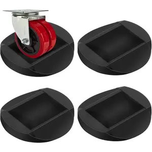 Furniture Stopper, 4 Pack 3"x3" Wheel Stoppers Bed Stoppers Furniture Caster Cups -  Solid Rubber Caster Cups Fits to  Floors & Wheels of Sofas, Beds, Chairs, Prevents