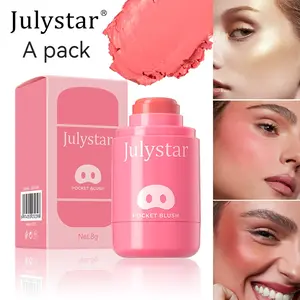 High-End 6-Color Blush Stick, Lip and Cheek Two-In-One Tint, Natural Highlight, Portable Gel Makeup, Matte Finish, Liquid Form, Glow