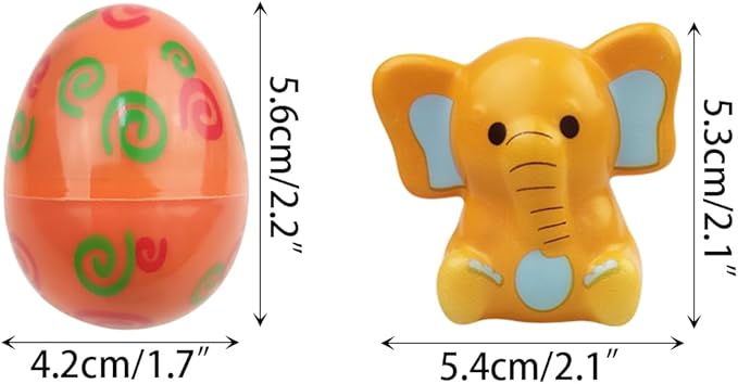 24 Pack Prefilled Easter Eggs with Squishy Animal Toys Inside – Slow Rising Mochi Squeeze Stress Relief Toys for Kids Boys & Girls, Easter Basket Stuffers, Egg Hunt , Party Favors, Classroom Gifts