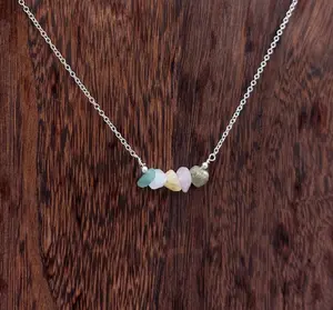 Handmade LIBRA Custom Crystal Chip Necklace | Healing Crystal Astrology/Zodiac Necklace | Silver and Gold Chain Dainty Gemstone Jewelry | Birthday and Anniversary