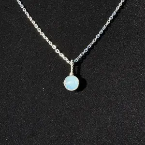 Aquamarine Pendant Reiki Charged Handmade Crystal Necklace