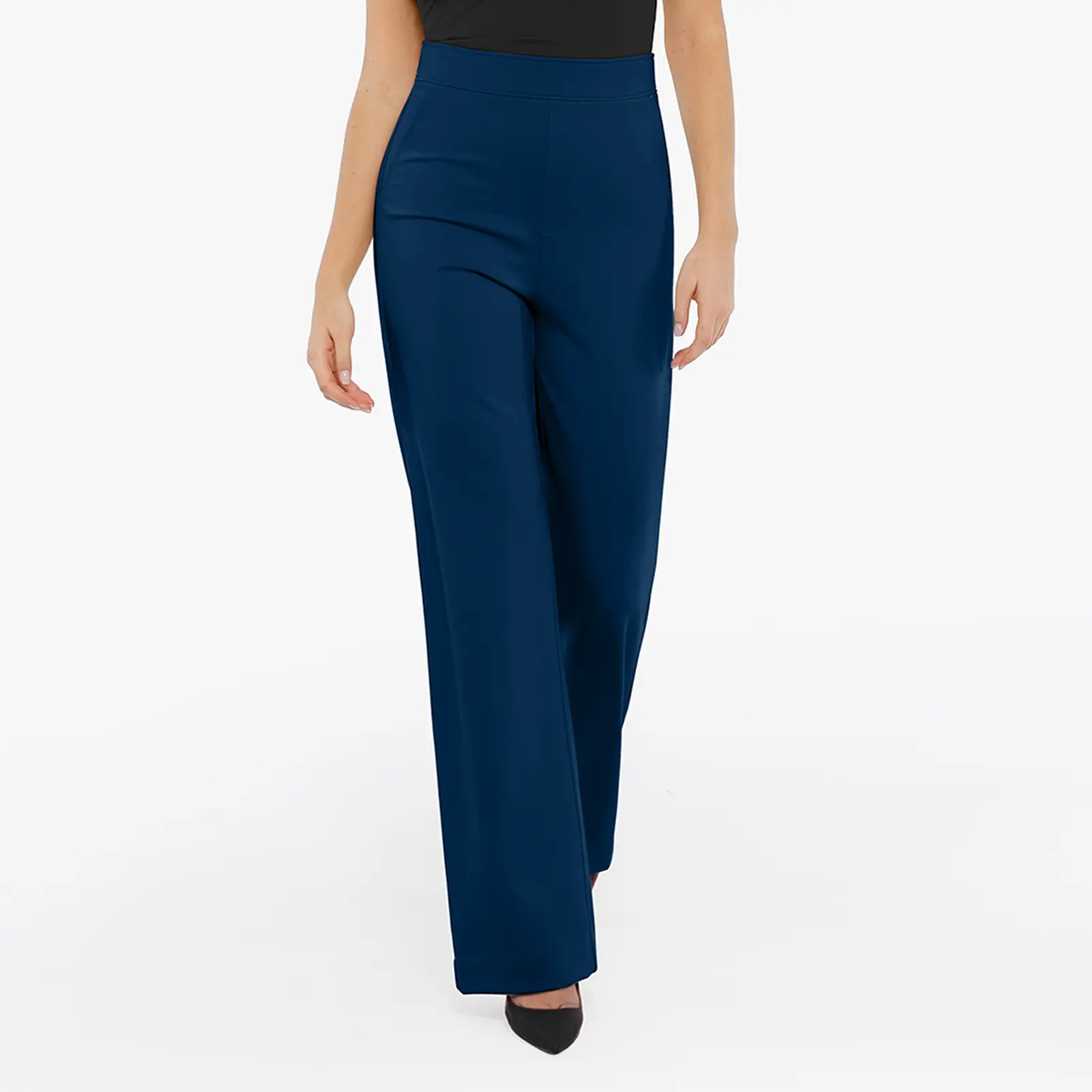 Popilush Shapewear Executive High Waisted Wide-Leg Ponte Pants with Tummy Control & Butt Lift for Ultimate Comfort Hand Wash Only Chic Casual-Creator Live