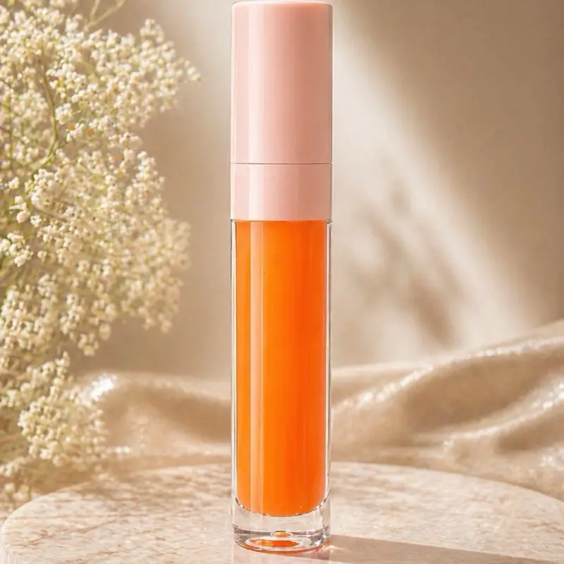 Orange Crush Lipgloss - Vegan & Cruelty-Free orange  Flavored Buildable Hydrating Lipstick in Chunky Tube with Large Wand