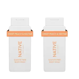 Native Sweet Peach & Nectar Body Wash, Sulfate & Paraben Free, 18 oz Pack of 2, for Men and Women