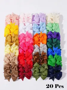 20pcs Random Cute Girly Butterfly Shape Hair Clips, Suitable For Children, Colorful And Fun Hair Accessories, All-Season Polyester Butterfly Hair Clips, Suitable For Casual Daily Wear, Holidays And Party Decorations Love Valentine