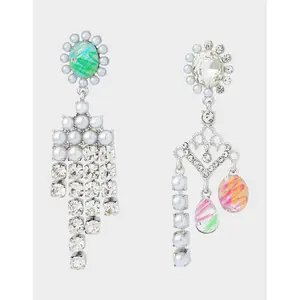 Betsey Johnson ART CAMPAIGN CHANDELIER MISMATCH EARRINGS