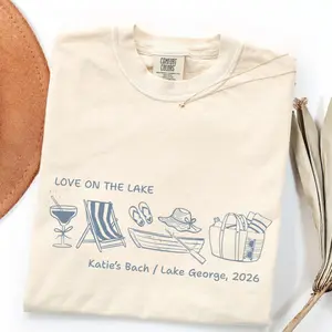 Love on the Lake Bachelorette Shirt, Custom Lake Trip Tee, Girls Weekend Bach Outfit, Summer Lake Party Shirt, Comfort Colors Tee