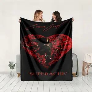 1 piece The cover of Conan Gray's album "Superache." themed flannel blanket - Oversized comfortable flannel sofa blanket, suitable for beds and sofas, all-season use, modern design, digitally printed pattern, 100% polyester material, machine