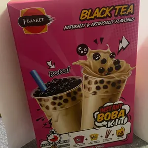 J- Basket Black Boba Tea Kit Pack Comes with 3 servings Beverage