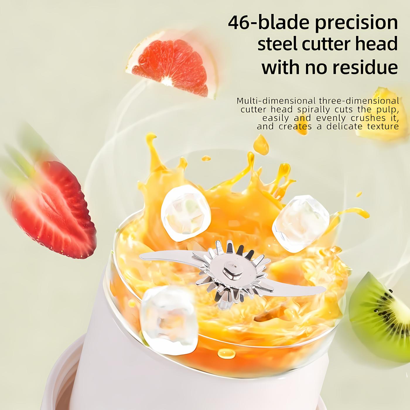 Compact mini blender for busy life. USB rechargeable & cordless, quickly makes smoothies, vegetable juices perfect for daily use or parties. Leak-proof with drinking lid, ideal for travel, gym, school, office & gatherings. High-speed blades, easy to clean