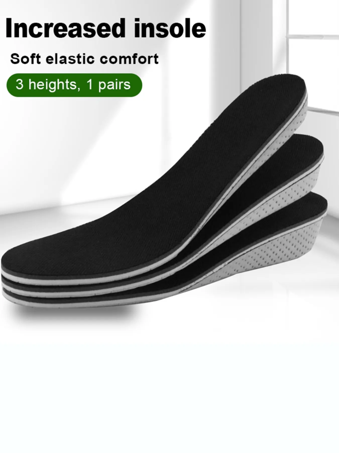 Unisex Invisible Breathable Insoles, Soft Cushioned Insoles, Full-Length Eva Shock Absorption and Elastic Inserts, Suitable for Women's and Men's Shoes, All Seasons, Shock Absorbing Insole