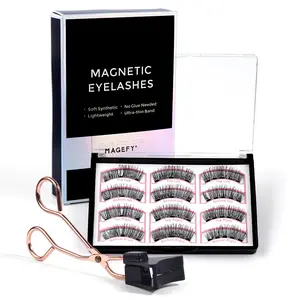 Magnetic Fake Eyelashes with Applicator Tool, Magnetic Eyelashes Kit, 1 Set Reusable False Eyelashes, Fluffy Long Soft Fake Eyelashes, No Glue, Easy To Wear, Makeup Set