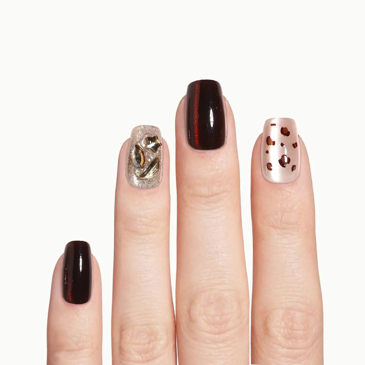 Cherry Velvet Nails – Square Cherry Red Cat Eye Press-On Nails