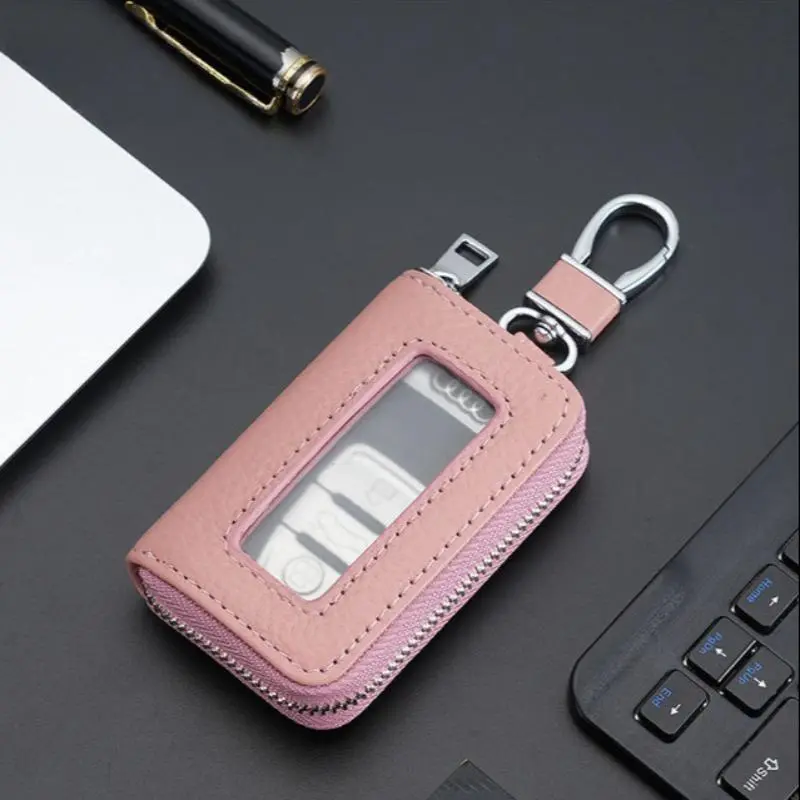 Car Key Case, PU Leather Car Key Bag, Universal Car Key Holder, Car Interior Accessories for Men & Women, Car Key Protector, Car Key Accessory