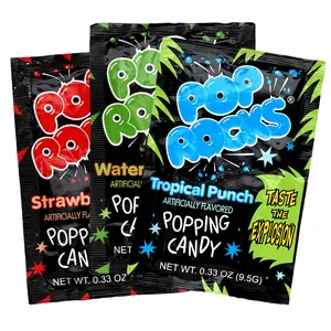 The Hampton Candy Company Pop Rocks Candy 3 Pack, Watermelon, Strawberry, Tropical Punch