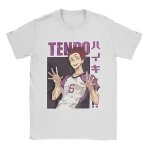 Haikyuu Tendou T Shirts Men Cotton Vintage T-Shirt O Neck Hinata Karasuno Volleyball Kageyama Tees Short Sleeve Clothing  C810 XKL