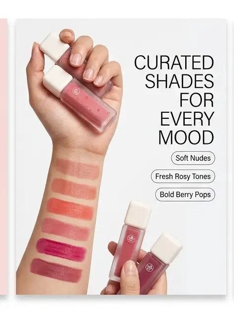 Son & Park 4-Piece Water Glow Lip Tint Set, Korean Glassy Lip Tint