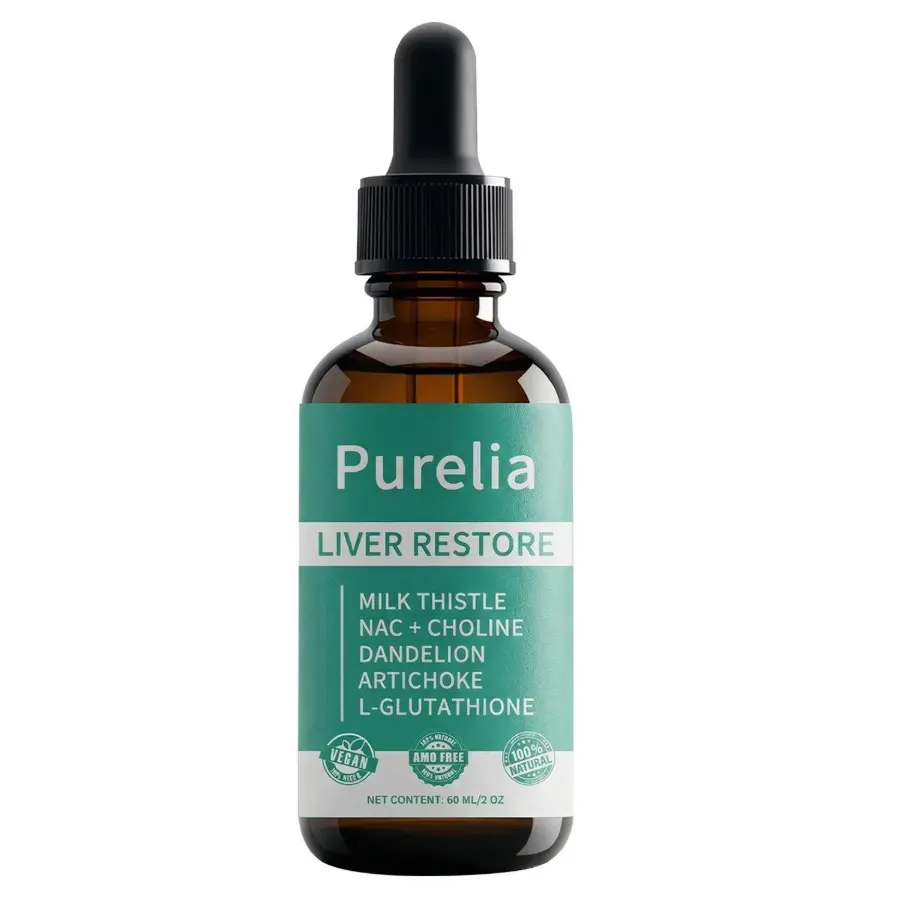 Purelia Liver Restore, Complete Liver Support Supplement with Milk Thistle, Dand