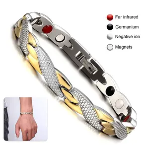 Twisted Magnetic Bracelets -316L Stainless Steel Germanium Women Adjustable Minimalist Bangle